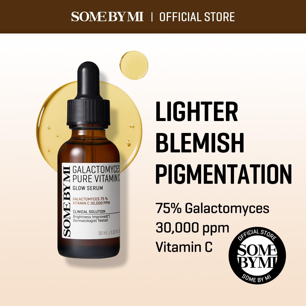 SOME BY MI Galactomyces Pure Vitamin C Glow Serum - 1.01Oz, 30ml - Korean Vitamin C Face Serum for Glow Glass Skin - Dark Spot Correcting Ampule