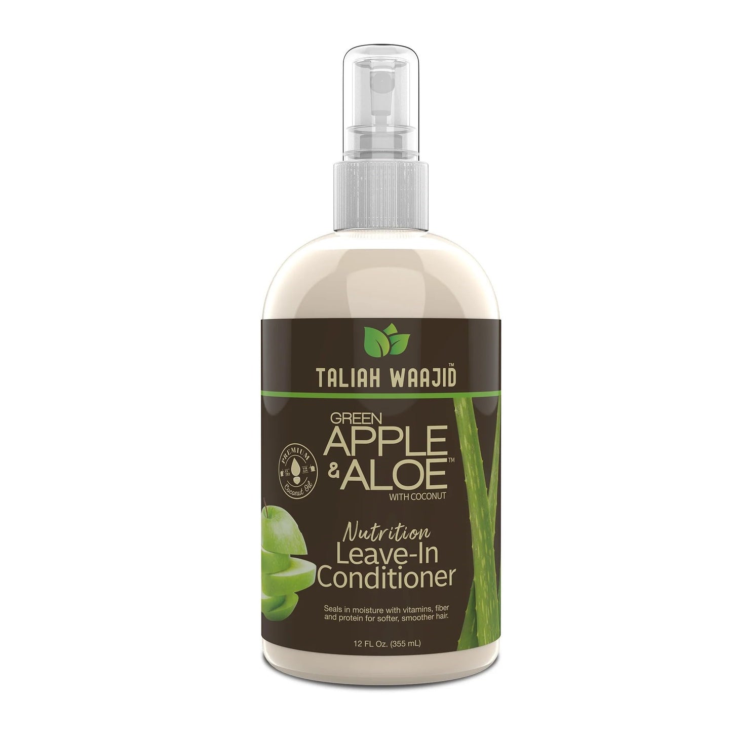 Taliah Waajid Green Apple & Aloe Nutrition Leave-In Conditioner with Coconut | Curl Moisturizer Vitamins, Fiber, and Protein Formula | Softer