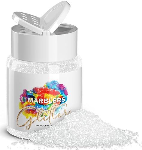 MARBLERS Twinkle Glitter [Glass White] 1.5oz (42g) | Fine | Non-Toxic, Vegan, Cruelty-Free | Face, Body, Eyeshadow, Hair, Festival, Party Makeup |