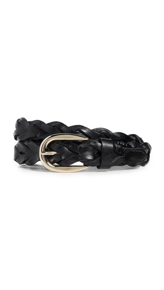 Madewell Women's Braided Belt, True Black, XXS - XS