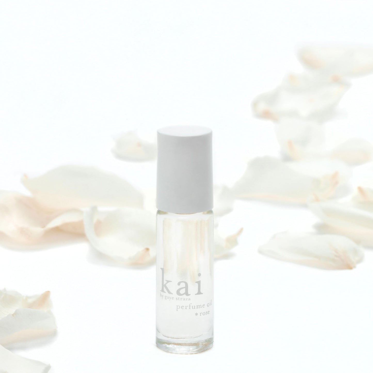 kai perfume oil. rose absolute, gardenia wrapped in white exotic flowers, layered with rose absolute. eau de perfume roll-on oil, 1/8 fl oz., vegan