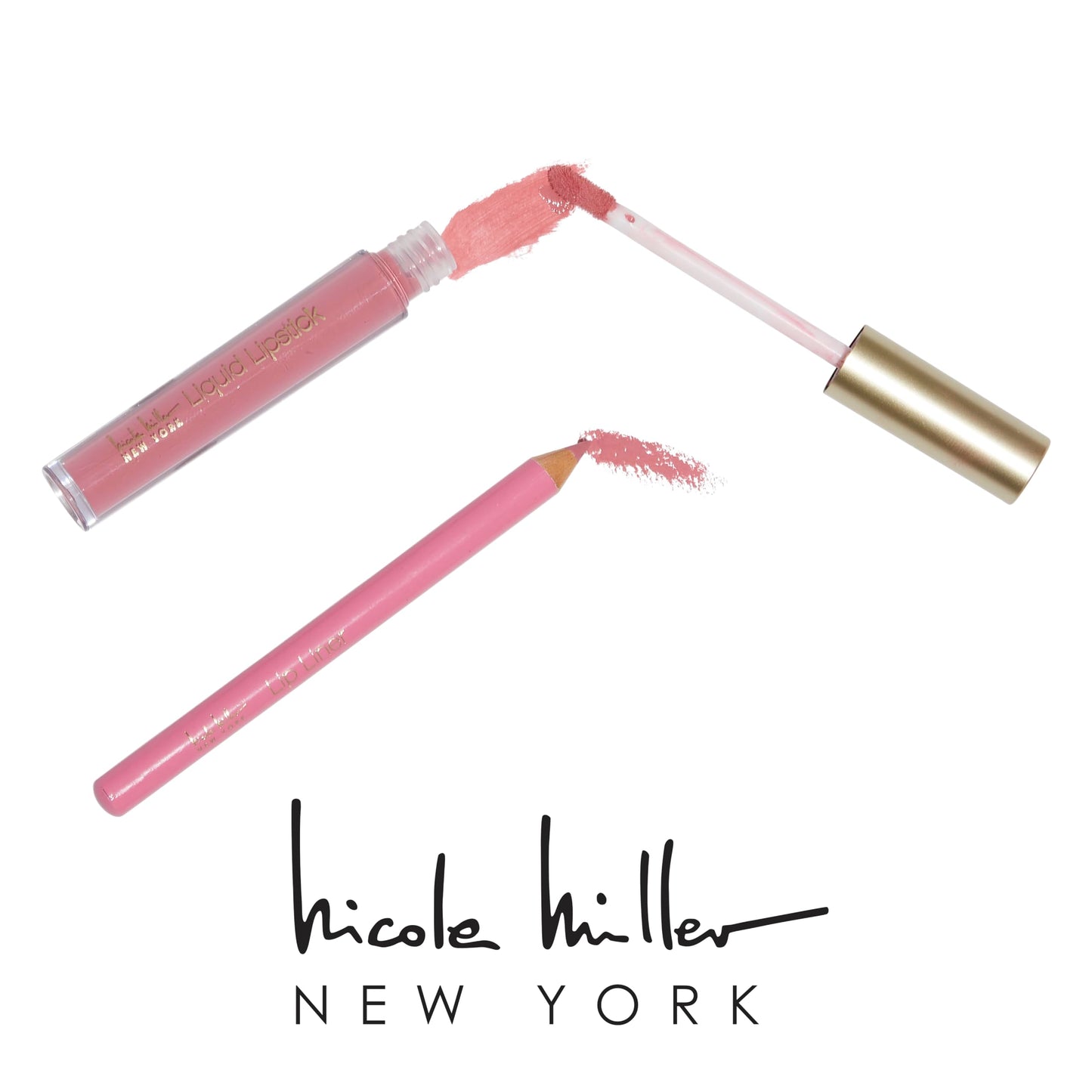 Nicole Miller Liquid Lipstick & Liner Collection | 6 Piece Set in Various Shades for Stunning, Long-lasting