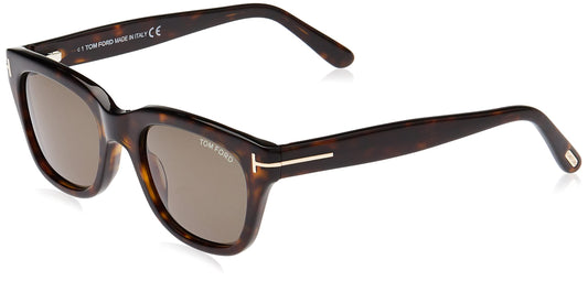 Tom Ford Rectangular Sunglasses TF237 Snowdon 52N Dark Havana 52mm FT0237