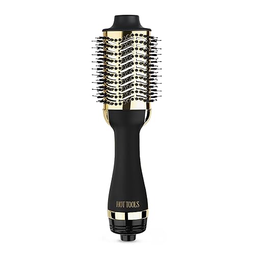 HOT TOOLS 24K Gold Blow Dryer Brush - Hot Air Brush for Salon-Worthy Volume in One Step - Volumizer with 24K Gold Technology for Fast Styling