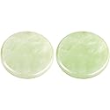 Bememo 2 Pieces Jade Stone for Lash Glue Eyelash Extension Round Jade Stone Green Lash Tile Glue Holders Adhesive Pallet Fake Eyelash Holder Base 2