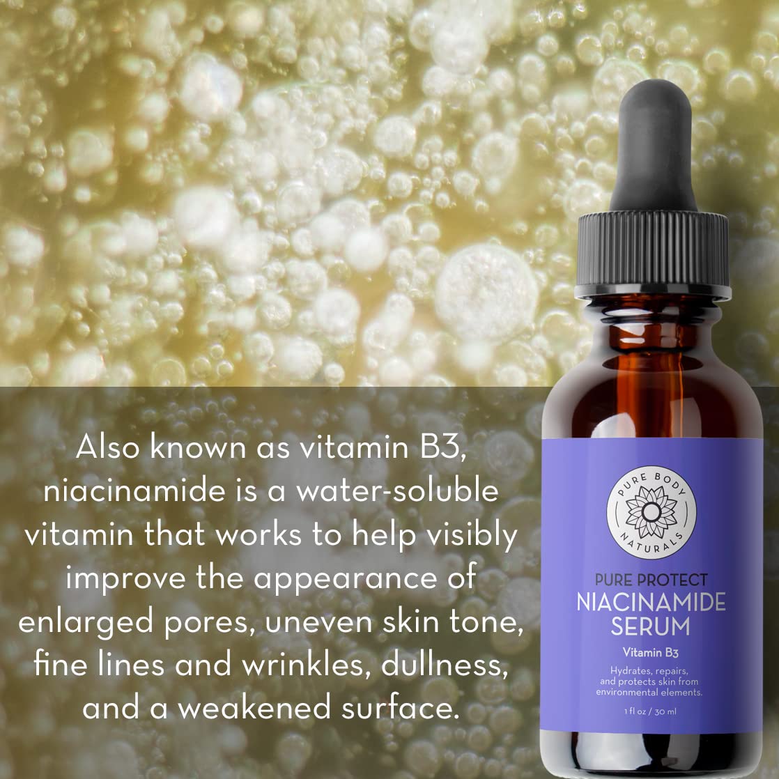 Pure Body Naturals Facial Serum - Hyaluronic Acid Serum, Retinol Serum, Vitamin C Serum, and Vitamin B3 (Niacinamide) Serum - A Perfect Serum Gift