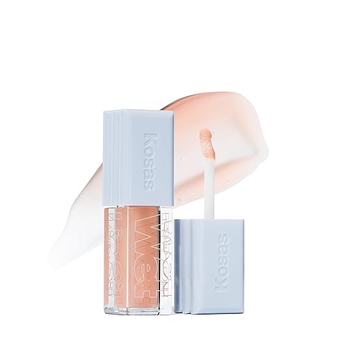 Kosas Wet Lip Oil Gloss - Hydrating Lip Plumping Treatment with Hyaluronic Acid & Peptides, Non-Sticky Finish (Jellyfish)