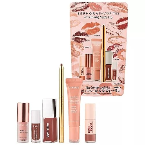SEPHORA Favorites It’s Giving Nude Lip Kit Holiday Gift Set: Cocoa, Sugar Glaze, Nudie, Wherever Walnut, Capricorn & Cinnamon, 0.84 oz