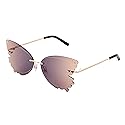 Betsey Johnson Women's The Giver Butterfly Sunglasses, Gold, 140 mm