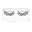 EMILYSTORES Bat Costume Thunder Halloween Decals Eyelashes for Ghost Yzma Vampire Masquerade Fancy Fashion Cosplay Party Look Black Lace Lashes 1 Pair