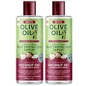 ORS Olive Oil Heat Protection Hair Serum infused with Coconut Oil for Restorative Shine 6.0 Ounce (Pack of 2)