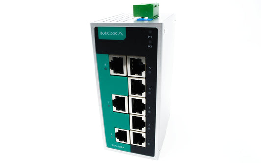 EDS-208A - Moxa 8 Port Entry Level unmanaged Ethernet Switch w/(8) 10/100BTX Ports (IP30 Aluminum housing) (Power Supply not Included). Beauty and Personal Care Moxa