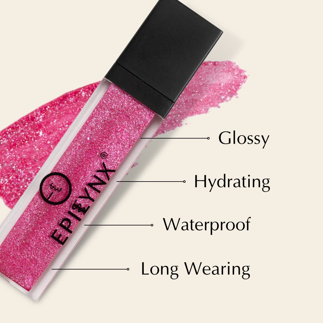 EPILYNX Vegan Glitter & Matte Liquid Lip Gloss - Moisturizing Formula for Hydration & Long Lasting Wear - Cruelty Free, Paraben Free, Gluten Free