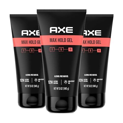 AXE Hair Styling Gel MAX Hold Gel 3 ct for 12H Lasting Control, Our Strongest Hold Gel, 5 oz