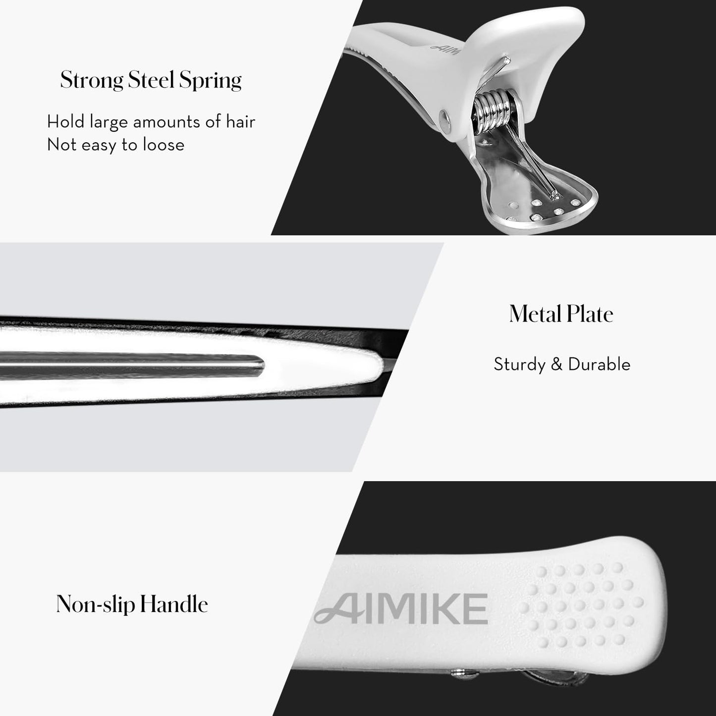 AIMIKE Hair Styling and Sectioning Accessories - 12 Pack Non-Slip Silicone Hair Clips for Thick and Thin Hair, Professional Salon Quality Beauty and Personal Care AIMIKE