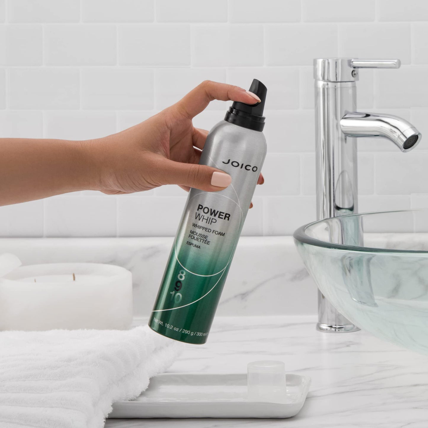 Joico Power Whip Whipped Foam | For Most Hair Types | Add Volume & Body | Thermal Heat, Humidity, & Pollution Protection | Boost Shine | Control Frizz