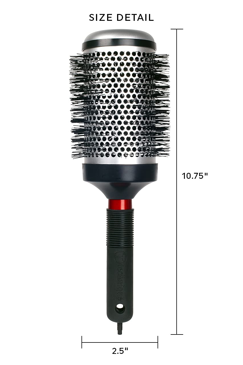 Cricket Technique Thermal Hair Brush #400 2.5” for Curling, and Styling - Heat-Retaining Barrel with Anti-Static Tourmaline Bristles, Round Thermal