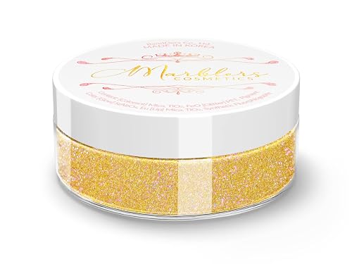 MARBLERS Glitter Mica Powder [Rosy Gold] 0.14oz (4g) | Glitter Mica | Highly Pigmented | Non-Toxic, Vegan, Cruelty-Free | Eyeshadow, Body Butter, Nail