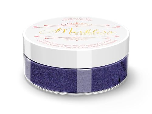 MARBLERS Fine Natural Mica Powder [Blueberry] 0.11oz (3g) | Highly Pigmented | Non-Toxic, Vegan, Cruelty-Free | Eyeshadow, Body Butter, Nail Polish