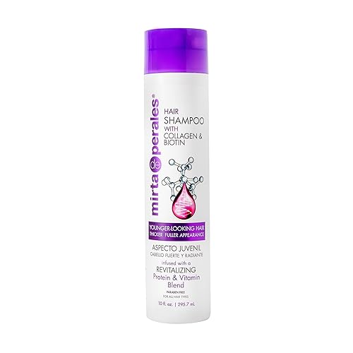 Mirta De Perales Strengthening Shampoo for Fine, Thinning Hair | Collagen & Biotin + Wheat Protein & Botanical Extracts | Adds Volume, Reduces