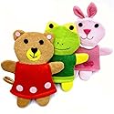 HSENCHO Bath Sponge Cute Animal Shower Bathing Mitt Loofah Soft Wash Sponge Body Scrub (3PCS)