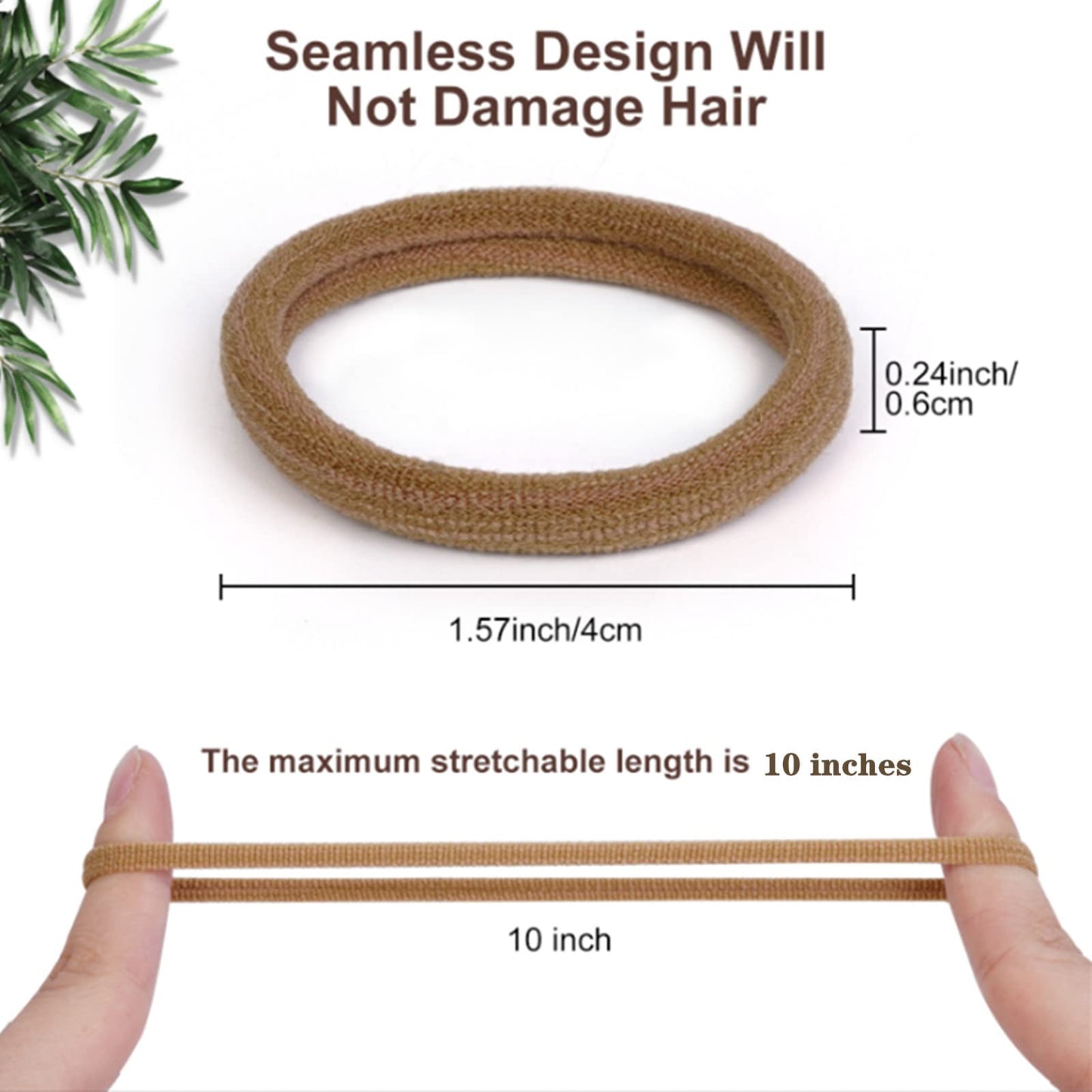 Pimoys 50 Pcs Elastic Hair Ties, Thick Seamless Hair Bands No Damage Soft Ponytail Holders Hair Accessories for Girls Women, Neutral Beauty and Personal Care Pimoys
