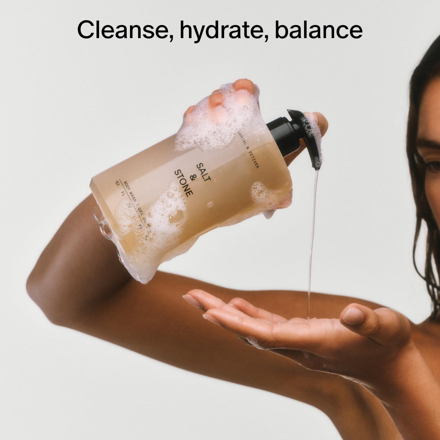 Salt & Stone Body Wash with Antioxidants for Deep Moisture | For Women & Men, Sulfate, Paraben, & Dye Free, Leaving Skin Soft and Hydrated | Santal Beauty and Personal Care Salt & Stone