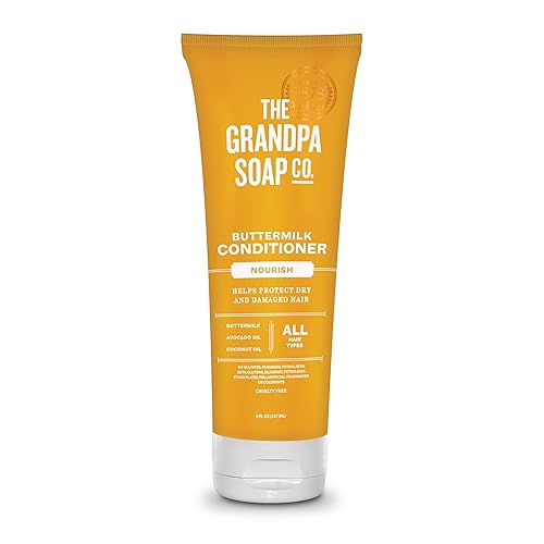 The Grandpa Soap Company Buttermilk Conditioner - Nourishing Formula to Help Strengthen and Hydrate Hair, With Coconut Oil & Silk Protein, Sulfates