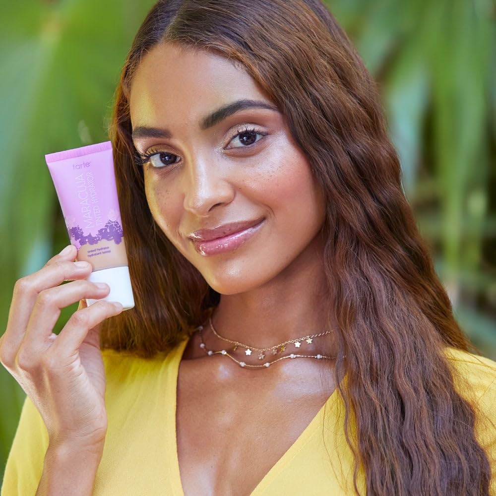 tarte maracuja tinted moisturizer - Lightweight Sheer Foundation with Buildable Longwear Coverage, Hyaluronic Acid, Turmeric, Aloe for Hydrated Skin