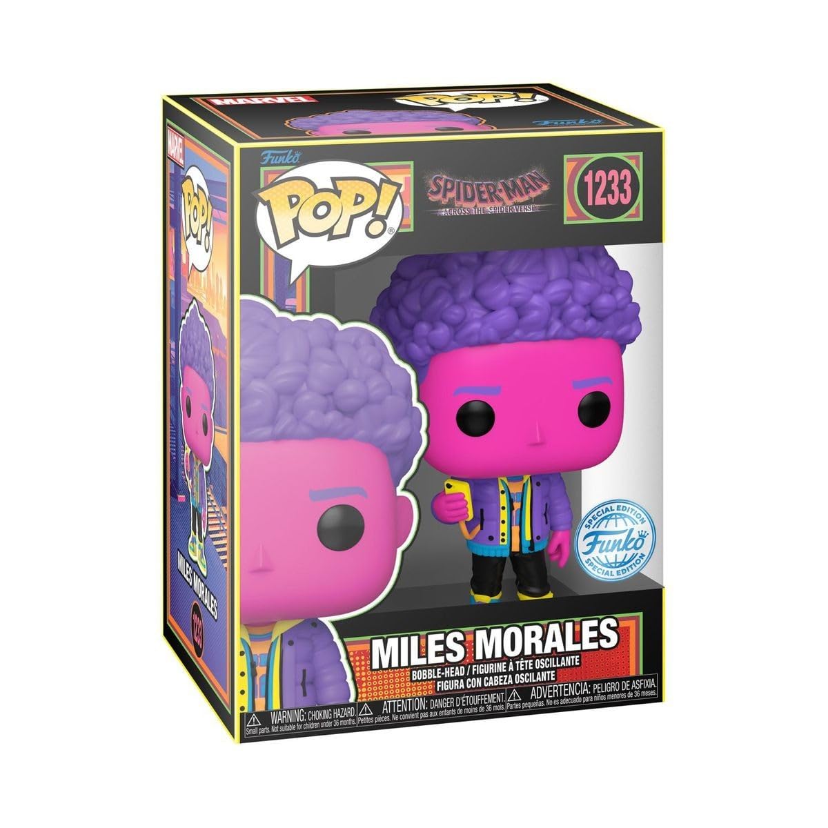 Funko Spider-Man Across the SpiderVerse POP! Marvel Miles Morales Exclusive Vinyl Figure #1233 [Blacklight]
