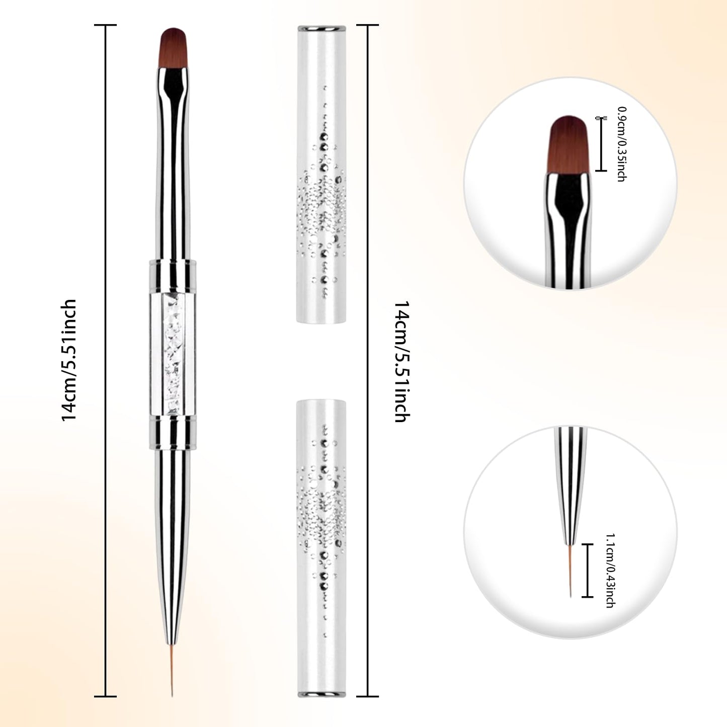 1Pcs Dual Ended Hard Gel Nail Brushes for Builder Gel&Polygel,Salon-Grade Nail Art Design Tools,Nail Brush Professional Nail Art(Rhinestone Handle) Beauty and Personal Care starfa lab