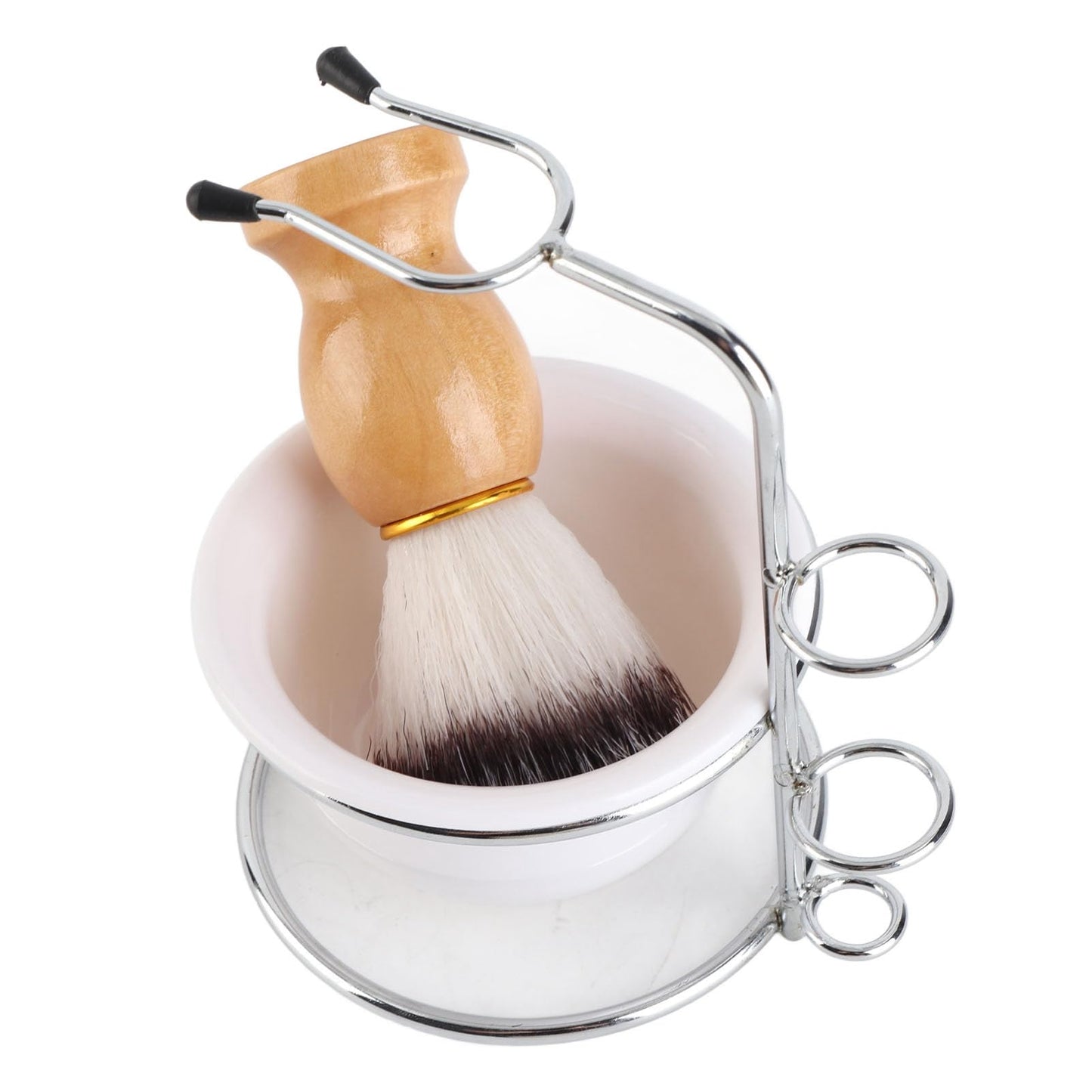 VINGVO Shaving Brush, Shaving Brushes For Men Men Shaving Kit Holder Brush Stand Soap Bowl Set Shave Brush with 1 Shaving Soap Bowl and 1 Shaving Beauty and Personal Care VINGVO