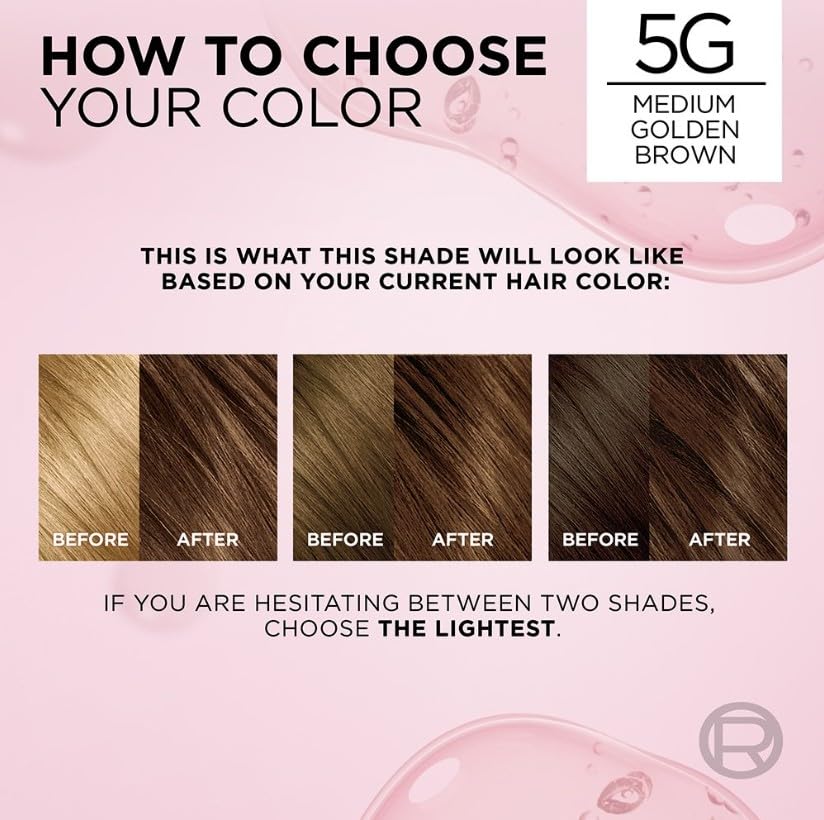 L'Oreal Paris Excellence Creme Haircolor, Medium Golden Brown [5G] 1 ea (Pack of 2)