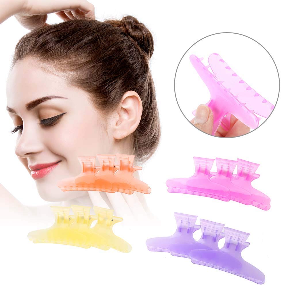 12Pcs Professional Salon Hair Claw, Butterfly Holding Hair Clip, Non-slip Butterfly Hair Clamps Chic Styling Claw Hair Clamps Salon Hair Color Perm