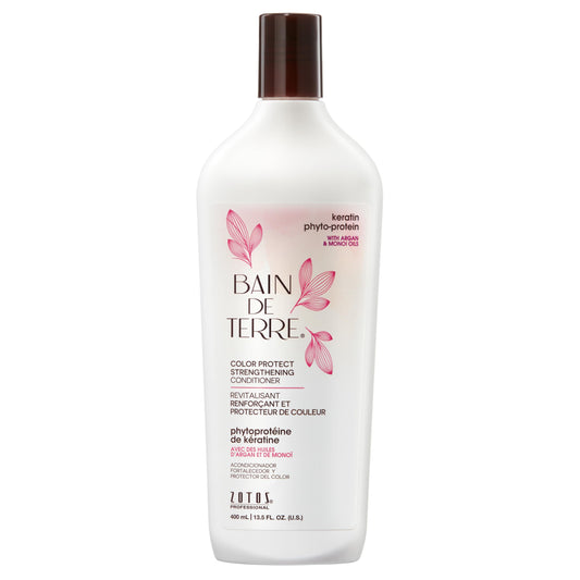Bain de Terre Keratin Phyto-Protein Color Protect Strengthening Conditioner, Color-Safe Strengthening for Weak & Damaged Hair, Sulfate-Free