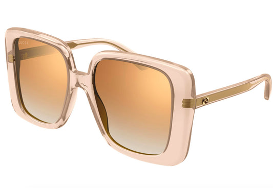 Gucci GG1314S 005 Beige/Brown Mirrored Oversized Square Women's 55mm Sunglasses