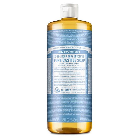 Dr. Bronner's Magic Soaps Pure-Castile Soap, Unscented Baby Mild, 32 Fluid Ounce Beauty & Personal Care Dr. Bronner's