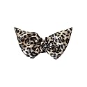 Mia Jaw Clamp, Cloth Covered Hair Clip w/Black + White Leopard Bow, for Women, Girls, Updos, French Twists 1pc