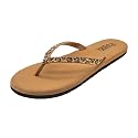 Flojos Women's Spark Flip-Flop, Tan Leopard, 6