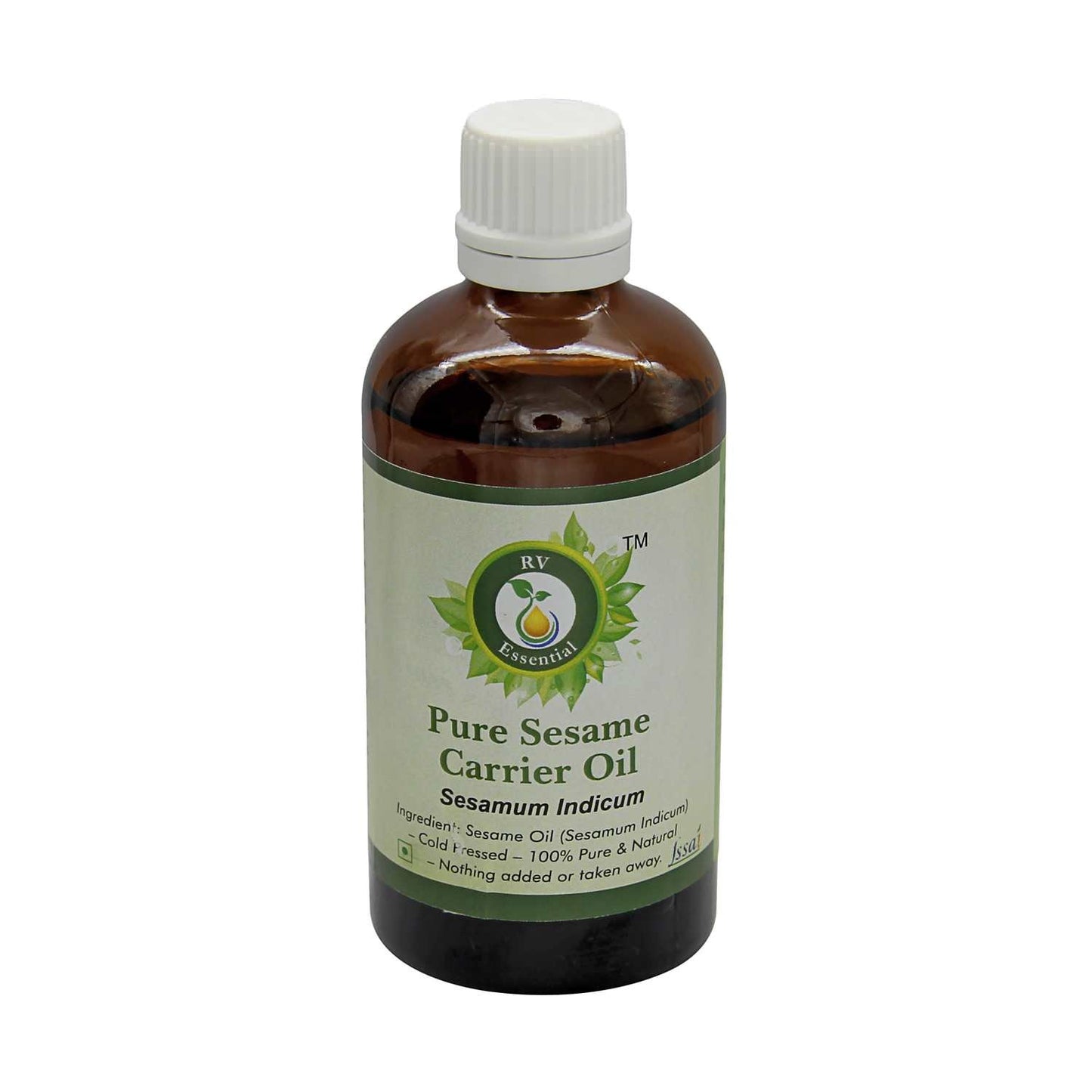 R V Essential Pure Sesame Carrier Oil 50ml (1.69oz)- Sesamum Indicum (100% Pure and Natural Cold Pressed) Beauty and Personal Care R V Essential