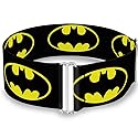 Buckle-Down Women's Cinch Belt Batman Shield Black Yellow 23 to 42 Inch, Multicolor