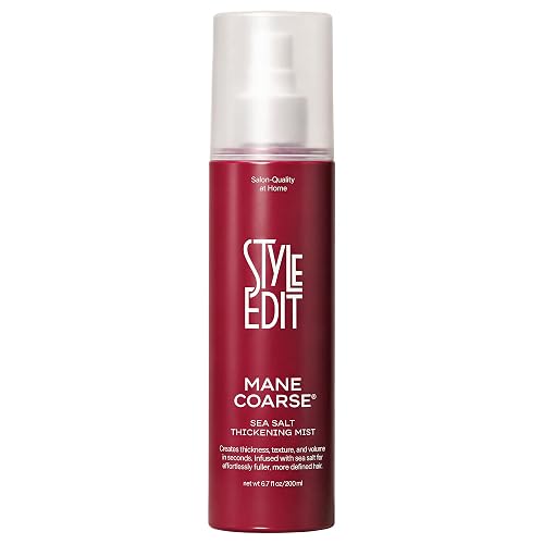 STYLE EDIT MANE COARSE™ Sea Salt Spray for Hair | Thickening Texturizing Spray for Men & Women | Instant Volume & Texture with Light Hold for Beach