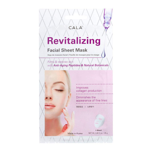 Cala Revitalizing Essence Face Masks with Collagen - 5 Count Moisturizing Sheet Masks for Radiant, Firm Skin