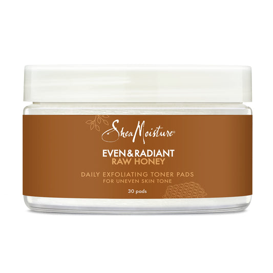 SheaMoisture Even and Radiant Face Pads For Uneven Skin Tone and Dark Spots Daily Exfoliating Toner Pads With Raw Honey 30 Count