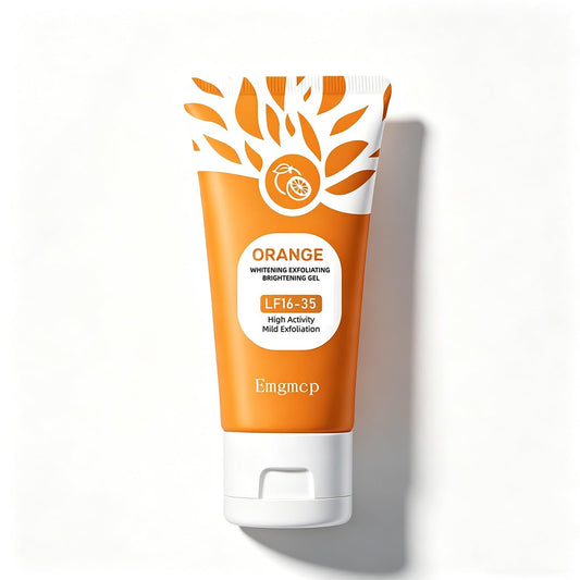 Orange Exfoliating Gel for Face & Body | Deep Pore Cleansing to Remove Blackheads, Moisturizing Scrub with Enzymes for Smooth & Radiant Skin, Gentle