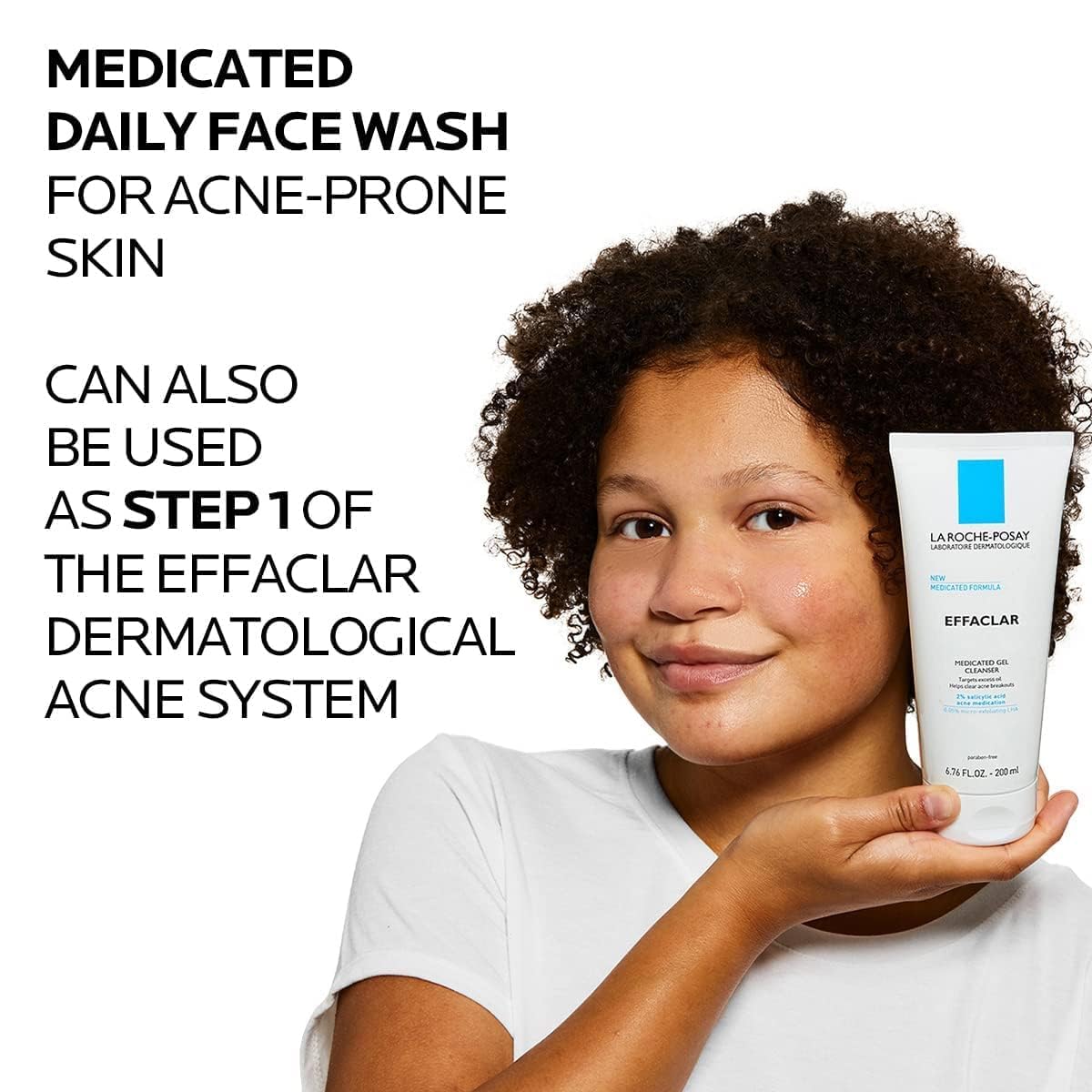 La Roche-Posay Effaclar Medicated Gel Cleanser, 2% Salicylic Acid Cleanser + LHA + Glycerin, Foaming Acne Face Wash, Helps Clear & Prevent Acne