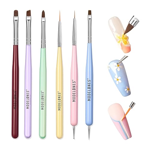 Modelones Nail Art Brushes Set, Nail Brush kit Gel Polish, Extension Gel, Liner, Clean up, Carving, Apex Building, Dotting Pens Professional Tools
