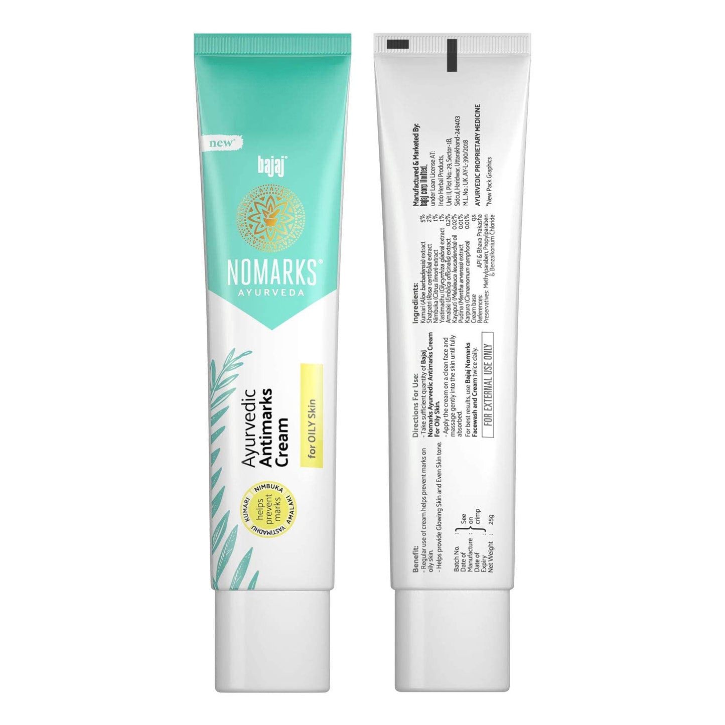 Bajaj Nomarks Ayurvedic Antimarks Cream For Oily skin - 25g (Pack of 4)