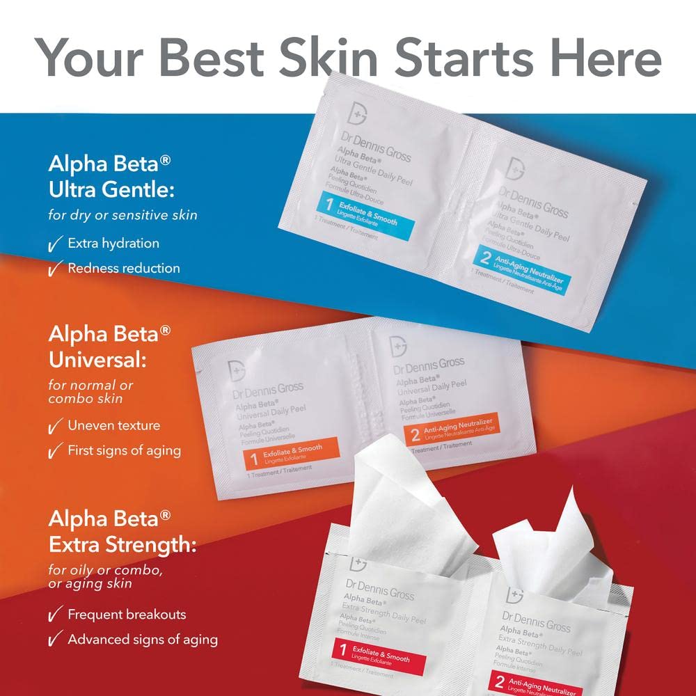 Dr. Dennis Gross Alpha Beta Ultra Gentle Daily Peel: for Dehydrated or Sensitive Skin, Uneven Tone or Texture, Fine Lines or Enlarged Pores (5