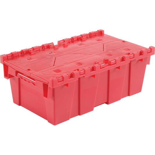 Global Industrial Distribution Container With Hinged Lid 19-5/8x11-7/8x7 Red